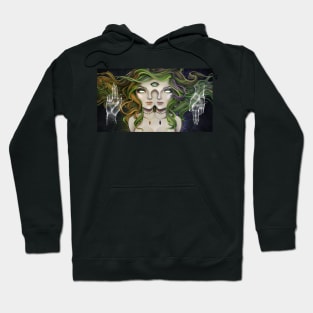 Hybrid - Cannabis Goddesses Sativa and Indica, an original piece by Kittie Peters Hoodie